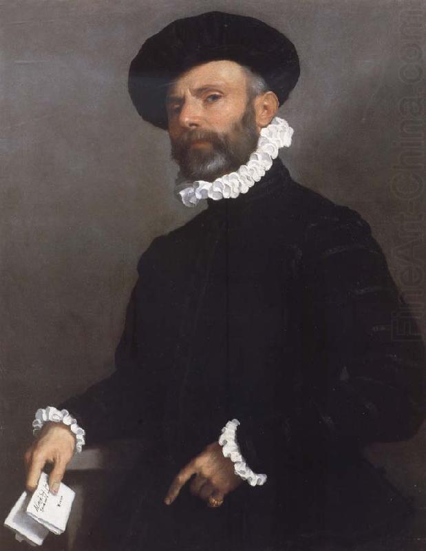 Giovanni Battista Moroni Portrait of a young Man Holding a Letter china oil painting image